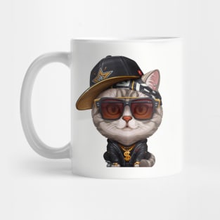 Silver Tabby Cat Hip-Hop Super Star Mug